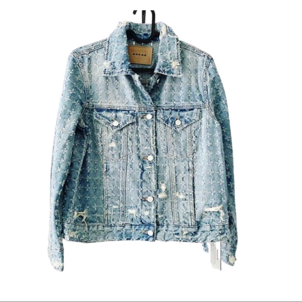 Blank NYC Light Denim Distressed Perforated Denim